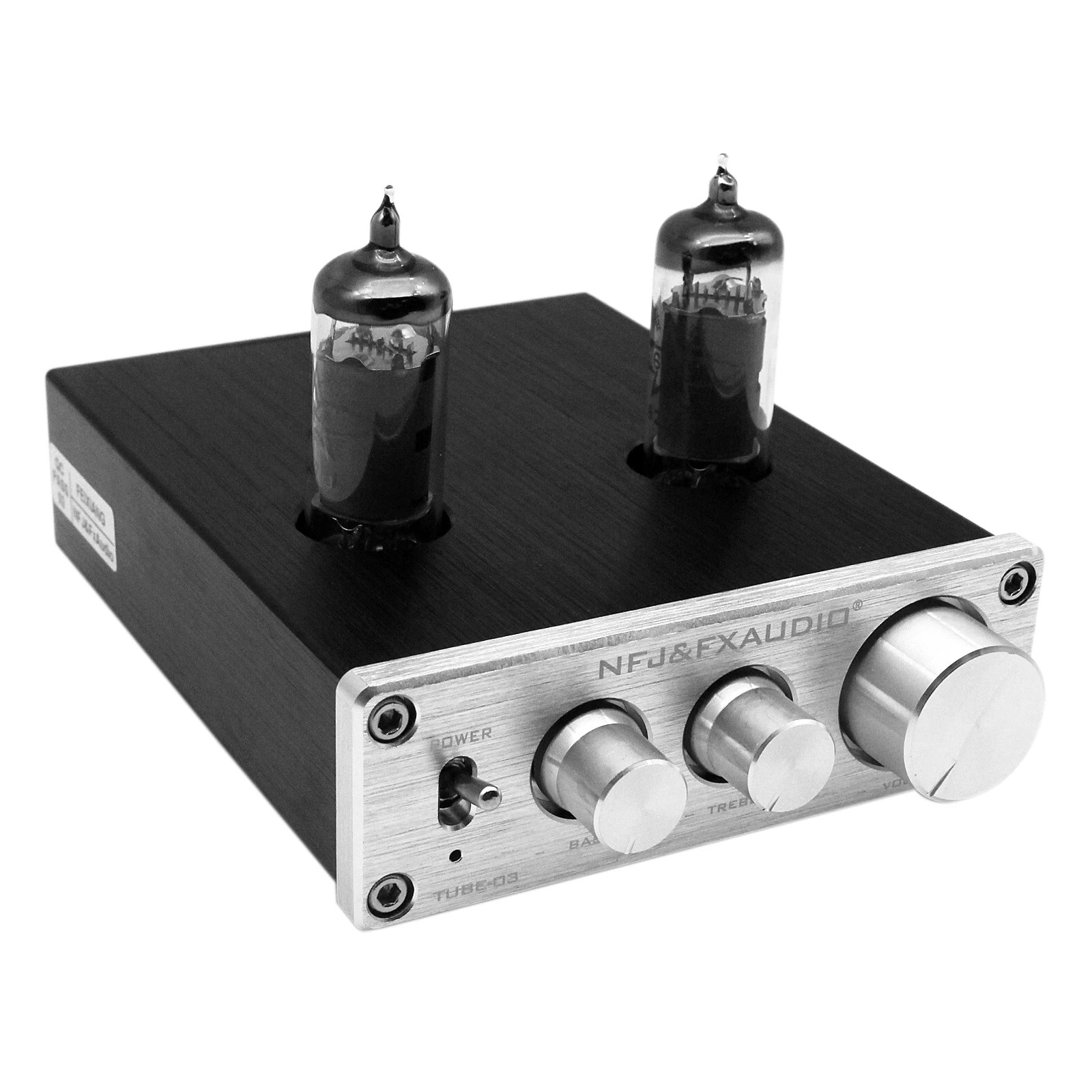 FX-AUDIO TUBE-03 HiFi Audio Preamplifier 6K4 Vacuum Tube Amplifier Buffer Treble Bass Adjustment RCA Preamp for PC Phones DVD 5 channel amp