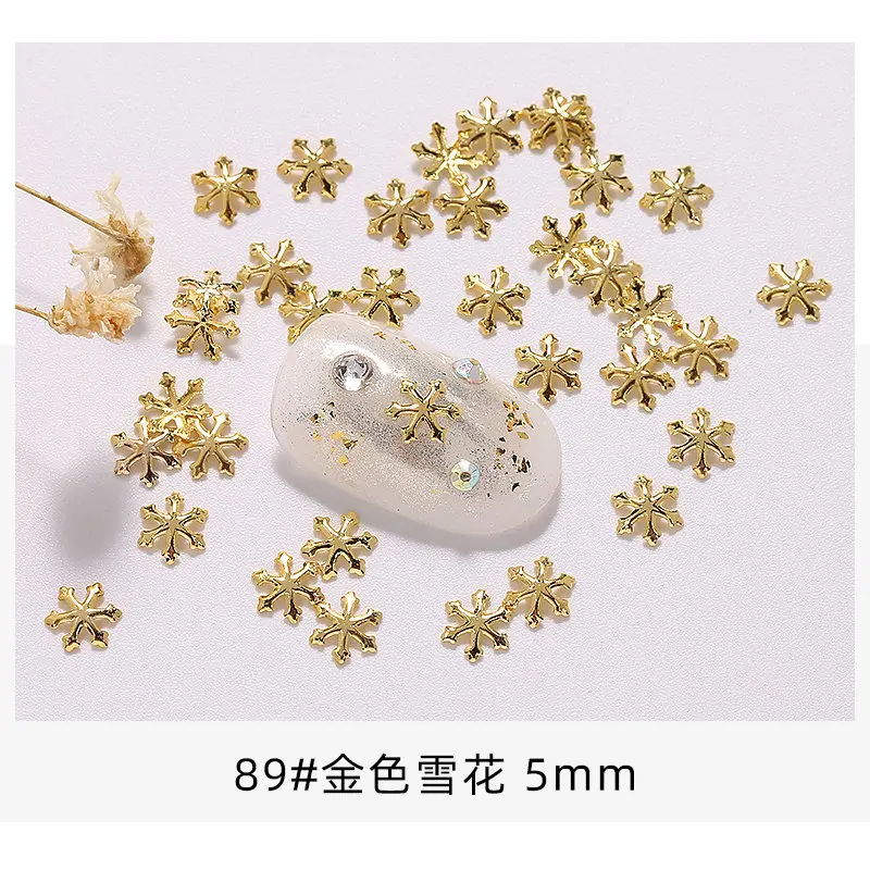 500pcs/lot Geometric Gold Feather Arrow Leaves Rivets Studs Metal Manicure Nail Art Accessories DIY Nail Decoration Charms 35-89 - Color: 89