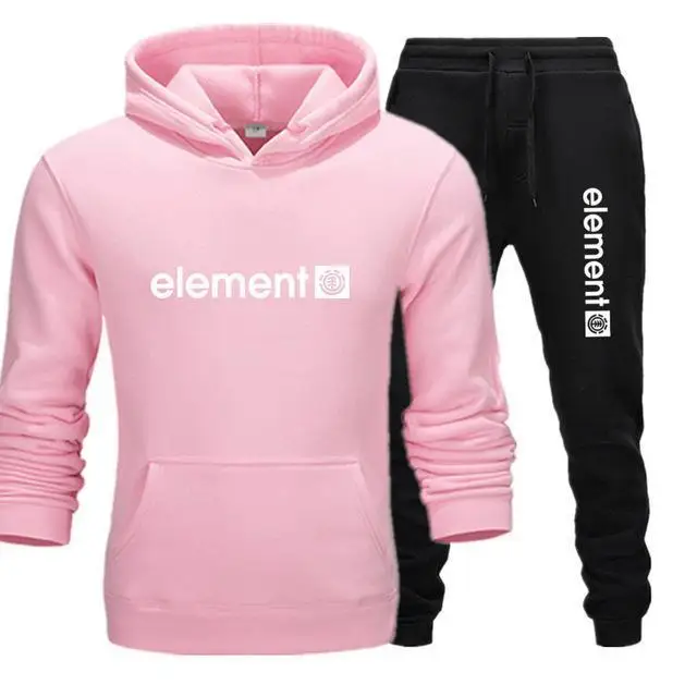 pink-black Новые спортивные облегающие комплекты для мужчин s Jogger Gyms, модный спортивный костюм, мужская спортивная одежда, толстовки+ штаны, спортивный костюм, комплект для мужчин - Цвет: pink-black