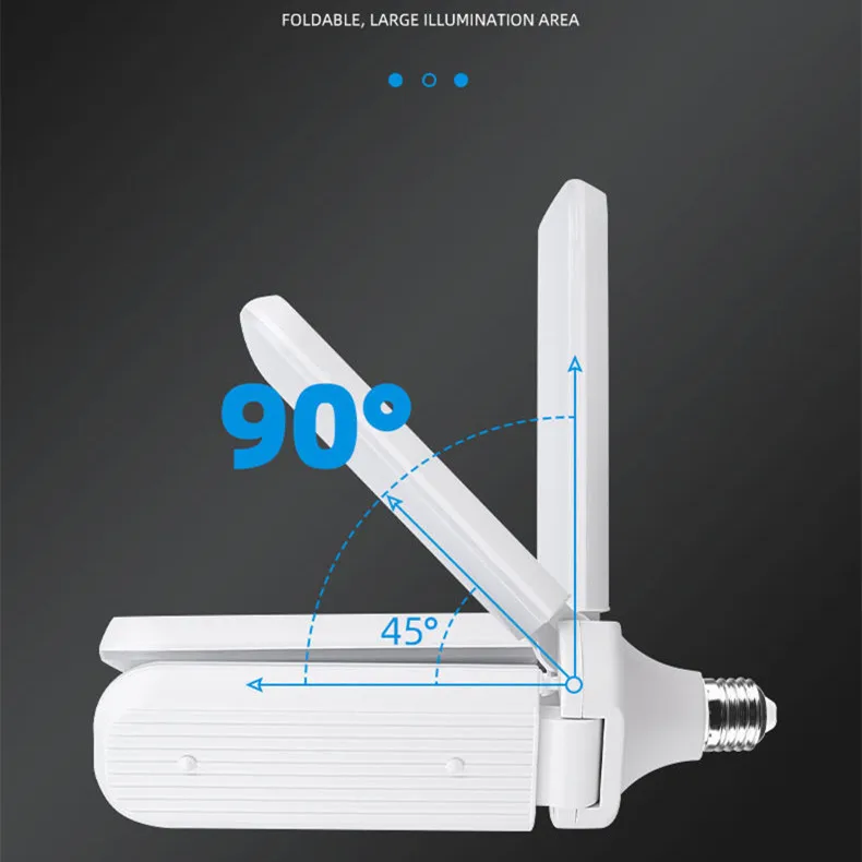 Сверхъяркая светодиодная Складная Лампа в виде листьев 30 Вт 45 60 E27 суперъяркая