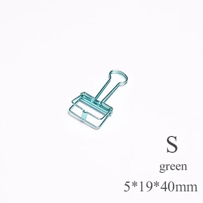 green S Новинка, сплошной цвет, выдалбливают металлические скрепки, зажимы для заметок, букв, скрепки, канцелярские принадлежности, FOD - Цвет: green S