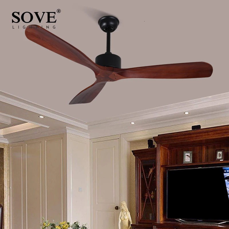 Us 201 6 30 Off 42 Inch Industrial Vintage Ceiling Fan Without Light Wooden Ceiling Fans With Remote Control Simple Home Fining Room Loft Fan On