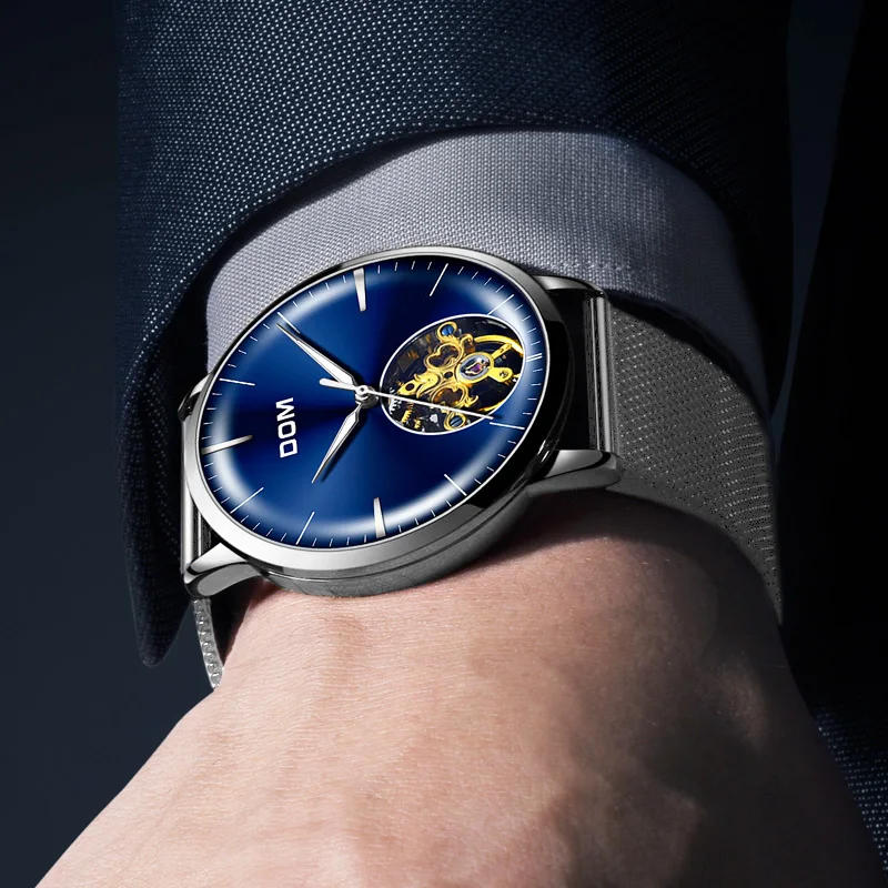 DOM мужские часы автоматические механические модные роскошные брендовые стальные