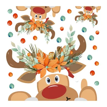 

Merry Christmas Background Wall Stickers Window Home Decor Decal Decoration New Year 2021 Vinyl Decal Christmas Decorations