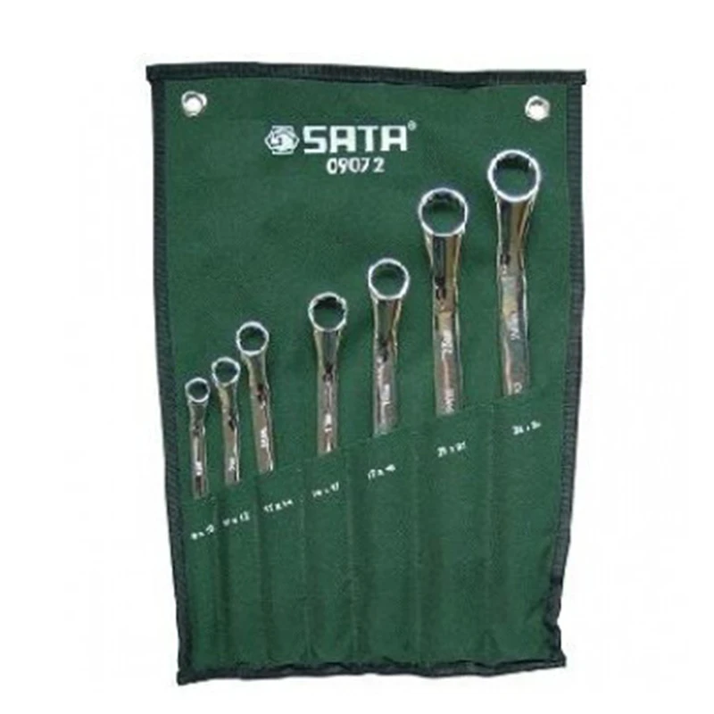 SATA 09072 для Ключи(набор) 7пр. Накидные чехол. Ключ накидной двойной с трещоткой Набор гаечных ключей Многофункциональные