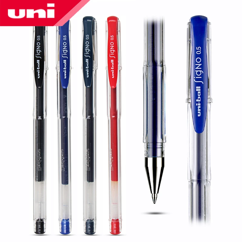 10 Pens Uni-Ball Signo DX UM-151 0.5mm gel ink roller ball pen Blue-Black 