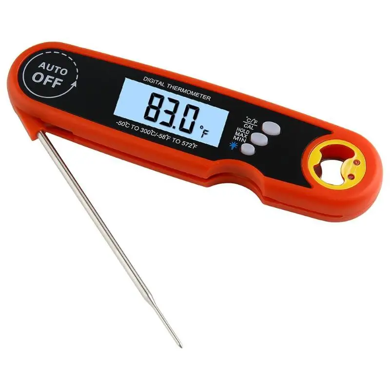 red Household BBQ Thermometers Wireless Digital Oven And Grill Meat Cooking Remote Kitchen Thermometer And Timer With Long Probe - Цвет: red