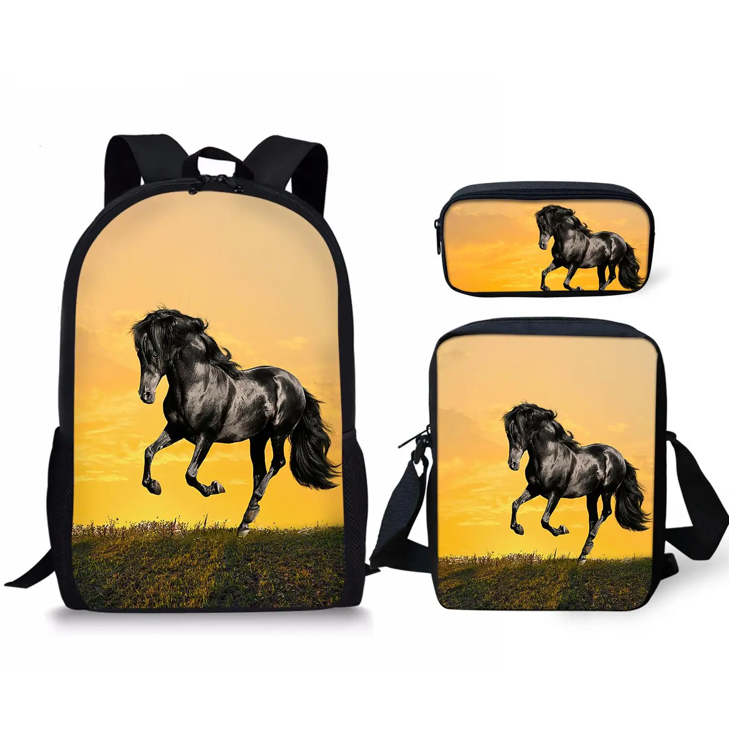 

3D Horse Pattern School Bags for Boys Schoolbag Child Book Bag Orthopedic Backpack In Primary Student Mochila Escolar