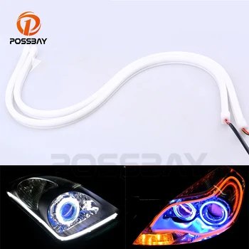 

POSSBAY 1 Pair 30/45/60/80cm High Quality Flexible LED Strip with Soft Rubber Tube Daytime Running Light