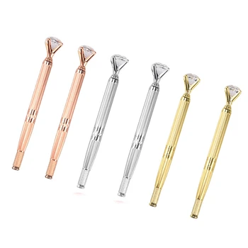 

2PCS Single Head Tattoo Pens Microblading Tattoo Pens Permanent 3D Eyebrow Lip Embroidery with Crystal Diamond