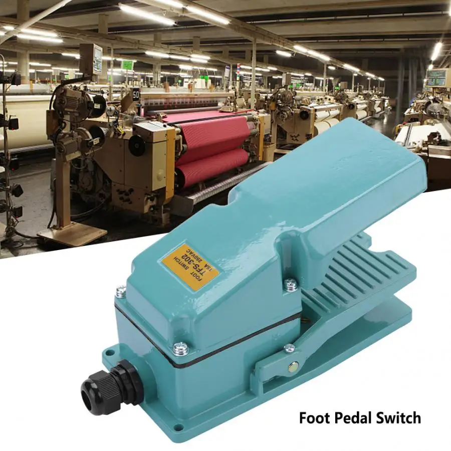 

TFS-302 Nonslip Aluminum Shell Electric Momentary Electric Power Foot Pedal Switch AC 250V 15A