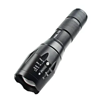 

T6 Glare Charging Flashlight Hunting Aluminum Led Flashlights A100 Telescopic Zoom Outdoor TacticsBlack Practical Flashlight
