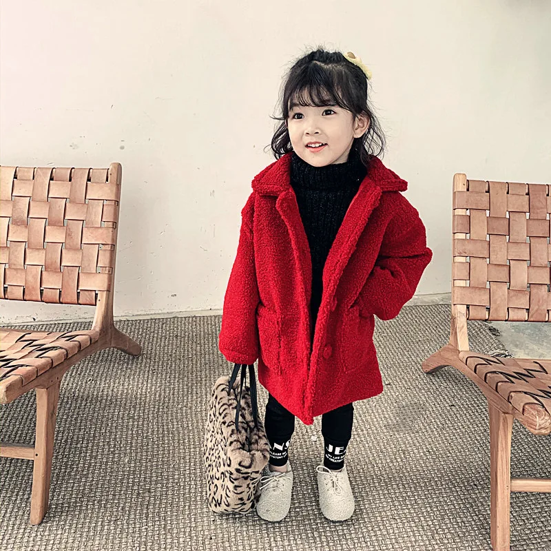 Mihkalev/зимнее пальто для маленьких девочек; длинное утепленное пальто красного цвета; детская одежда; ветровка для девочек; детская одежда - Цвет: Красный