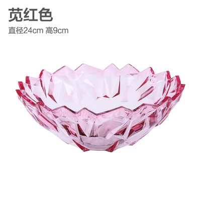Pink Алмазная Европейская фруктовая чаша, Современная гостиная, домашняя прозрачная тарелка для сушеных фруктов, простая пластиковая большая тарелка для конфет с дыней mx10311411 - Цвет: Pink