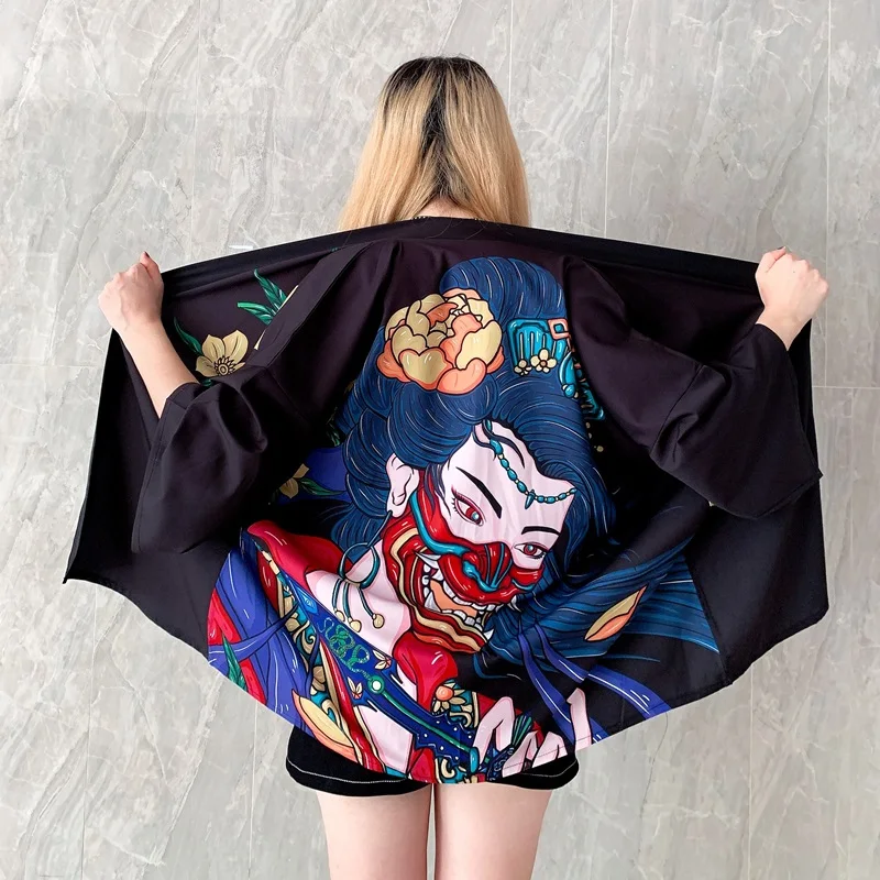 Kimono Women Japanese Haori Yukata Samurai Clothing Summer Beach Women Kimono Cardigan Clothes Shirt Blouse Cosplay