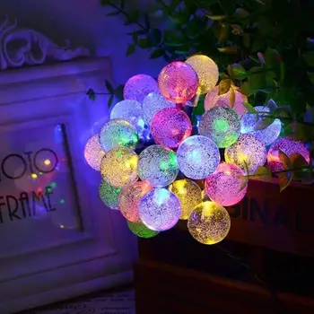 

20LED Crystal Ball Light Outdoor Festival Romantic Fairy String Light USB Plug in Super Bright Garden Holiday Lantern Durable