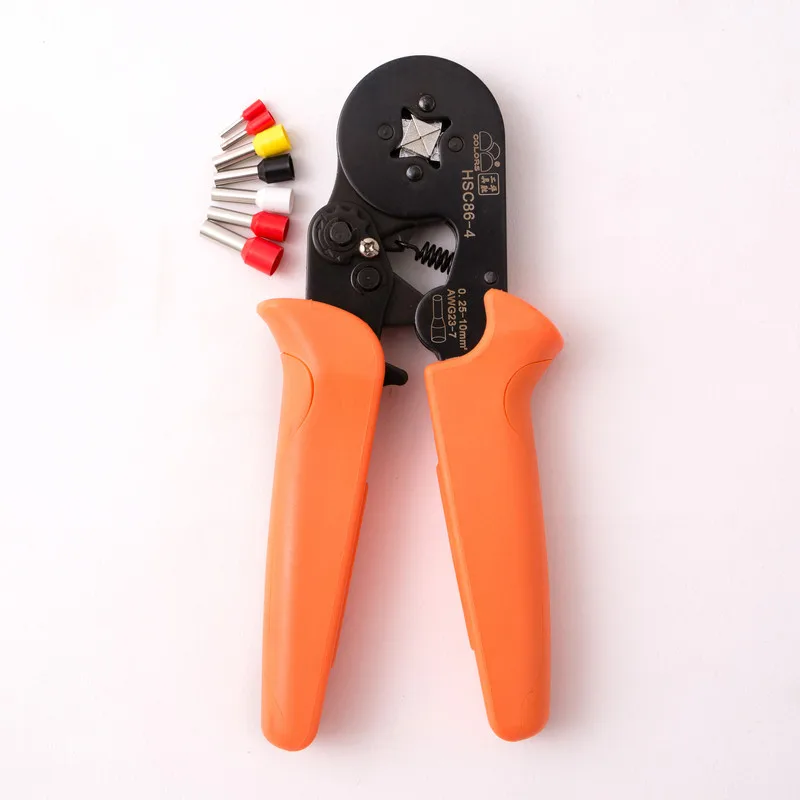 HSC8 6-4 Self-adjusting Crimping Plier for Cable End Sleeves Ferrules crimping 25pcs lightweight finger cots anti skid finger cots portable finger sleeves rubber finger protectors