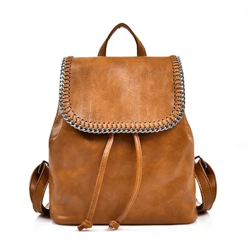

Luxury women's backpack designer designer teen girl fixed backpack PU leather casual chain bag with black travel backpack