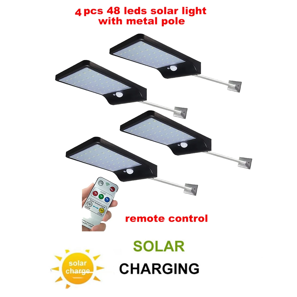 

2/4pcs Solar Lamp Outdoor Led Light Wall Street Garden Security PIR Motion Sensor Solar Powered Lampada Waterproof IP65 Decorati