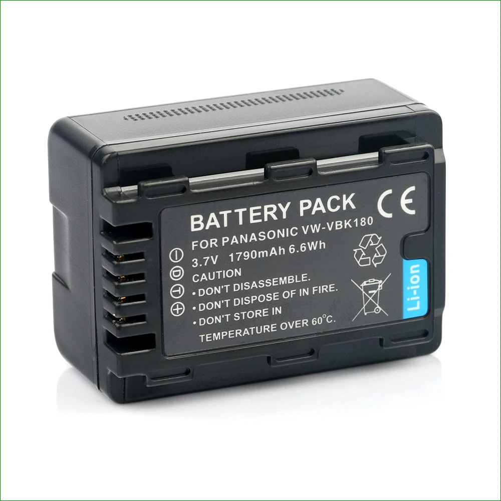 DSTE Ersatz Batterie Akku Kompatibel für VBK180 Batterie und Panasonic HDC-TM40GK HDC-TM41 HDC-TM45GK HDC-TM25GK HDC-TM55GK HDC-TM60GK HDC-TM80GK HDC-TM90GK 