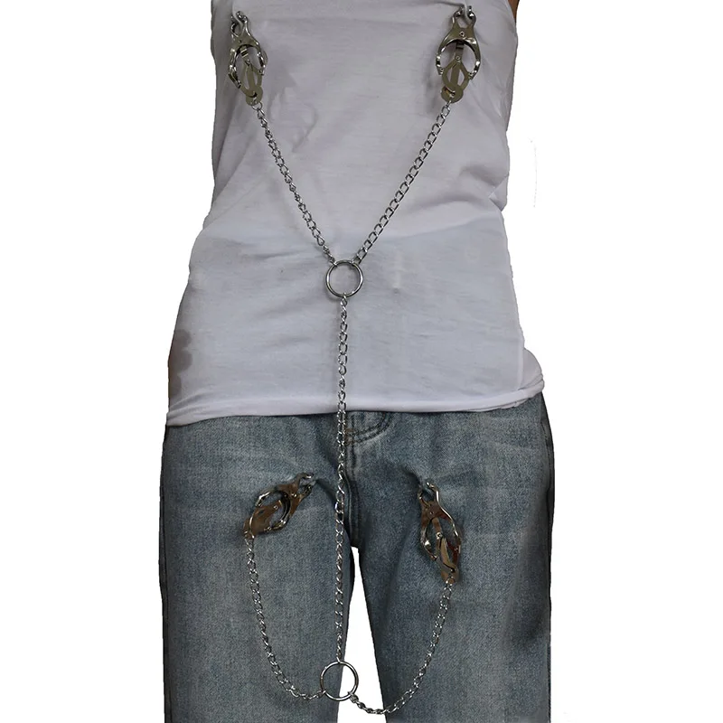 Металлические длинные цепочки для сосков зажимы игр взрослых груди молочная