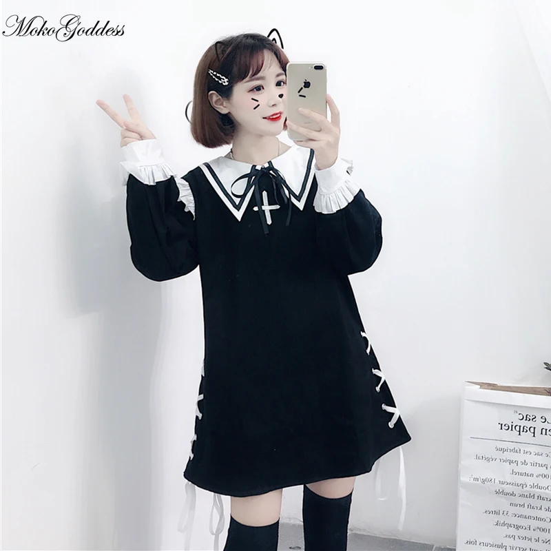 Весна 2020 новое японское мягкое платье loli с вышивкой грибка милое Бандажное