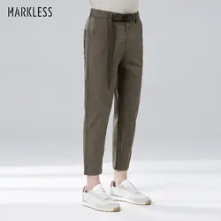 Markless мужские прямые повседневные штаны с эластичной резинкой на талии Модные прочные дышащие брюки CLA9837M