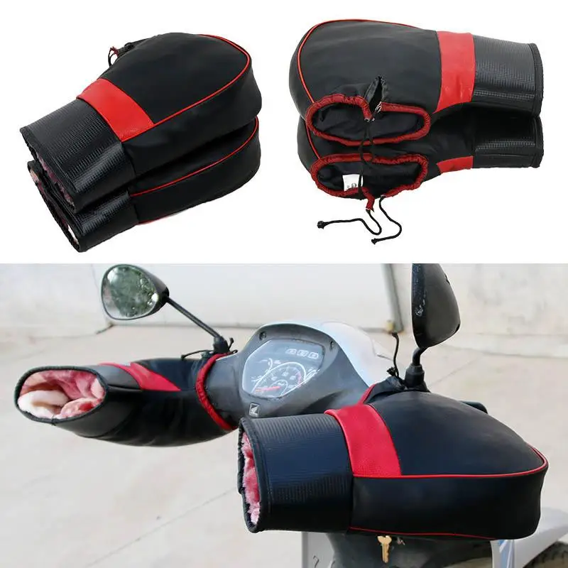 Universal High Quality Motorcycle Handlebar Protector Windproof Winter Warm Covers Thick Gloves For Electric Bike E-Bike Scooter |