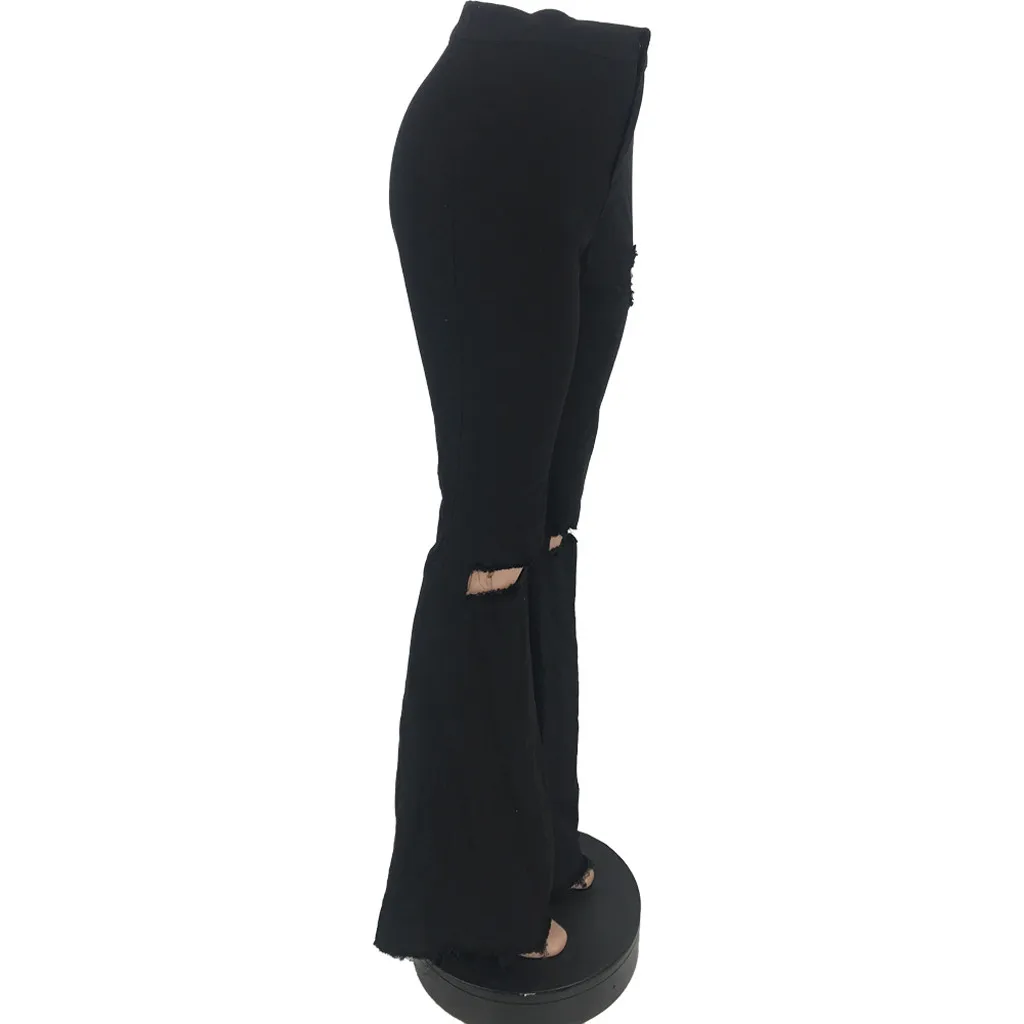 Женские модные джинсы с дырками, на молнии, широкие штаны, джинсы, mujer# G2