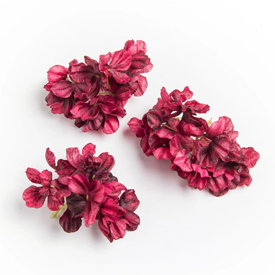Mazzo Di Fiori Artificiali Ortensie Color Champagne | Composizioni Floreali Finti In Seta Per Matrimoni E Decorazione Casa | Ramo Singolo