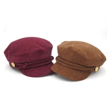 Primavera y otoño de Color sólido Newsboy gorras para mujer Vintage fucsia Camel cómodo cálido clásico temperamento gorras mujer 2019