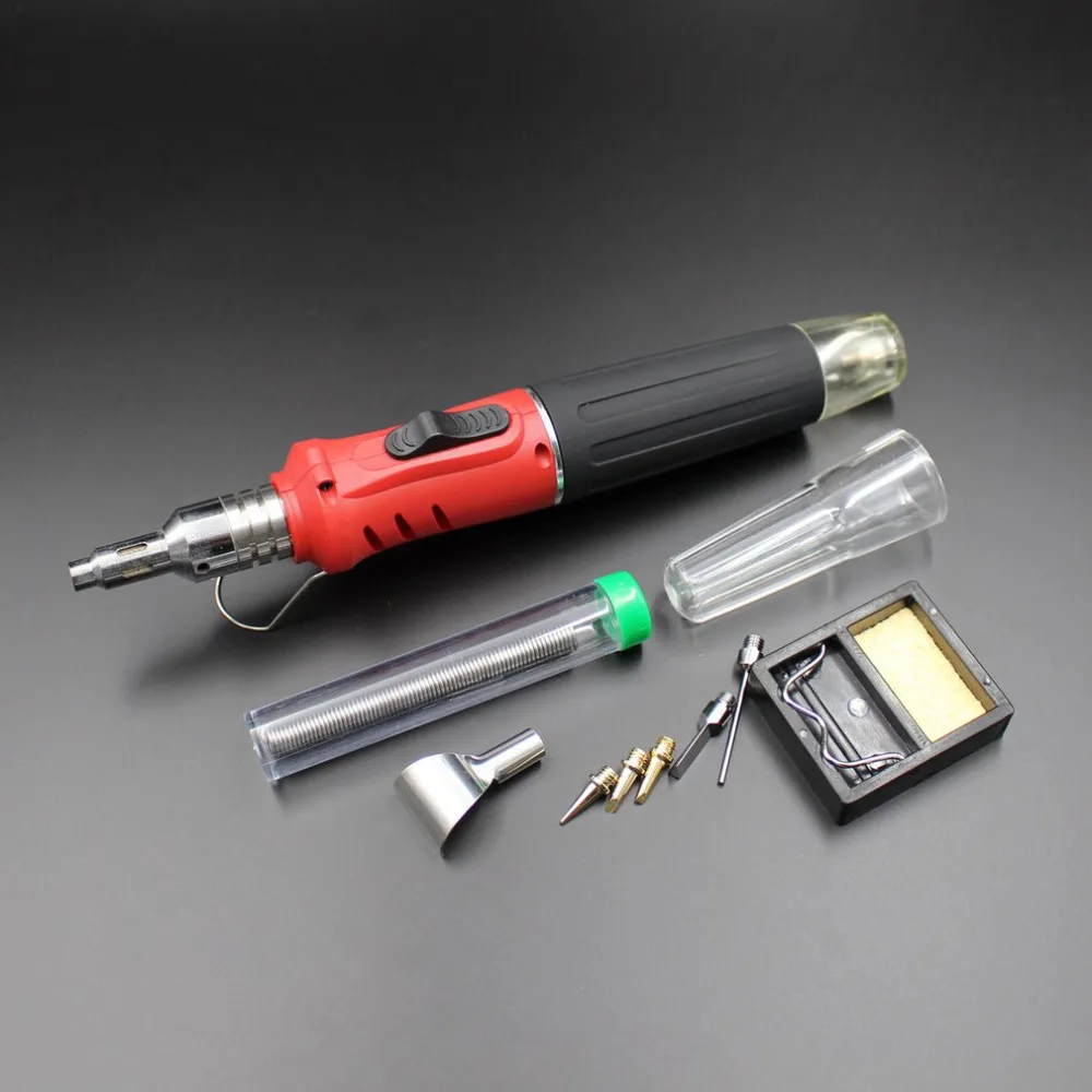 10 in 1 HS-1115K Electronic Ignition Gas Soldering Iron Kit Set Gas Blow Torch Solder Iron Gun Welding Pen Burner Tools HS-1115K