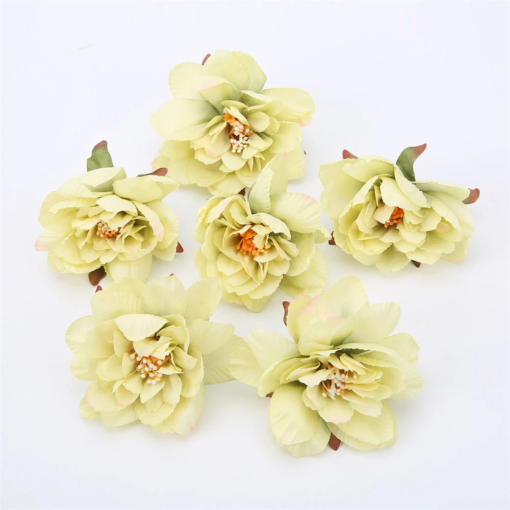 10 Stück künstliche Blumen Köpfe 7cm gefälschte Blume für Wohnkultur Hochzeits dekoration Seide Rose Party DIY Girlanden Handwerk Zubehör – Detail 12