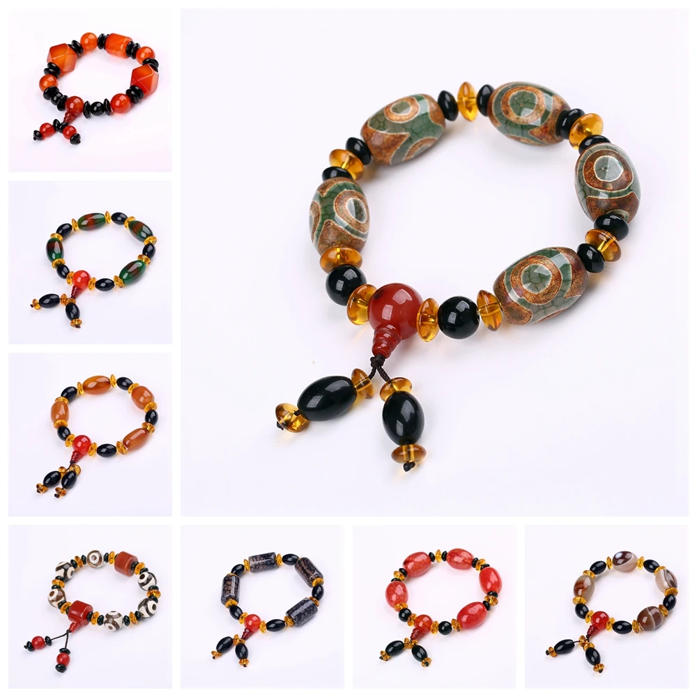 

2019 Natural Agate Bracelet Men Bracelets Healing Gemstone Jewelry Ethnic Mujer Jevelery Women Party Accessories Halloween Gift