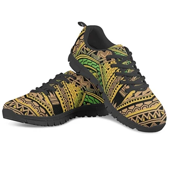 

HYCOOL 2020 Latest Customized Flats Shoes Men s Casual Sneakers Shoes Polynesian Traditional Tribal 3D Printed Male Air Mesh
