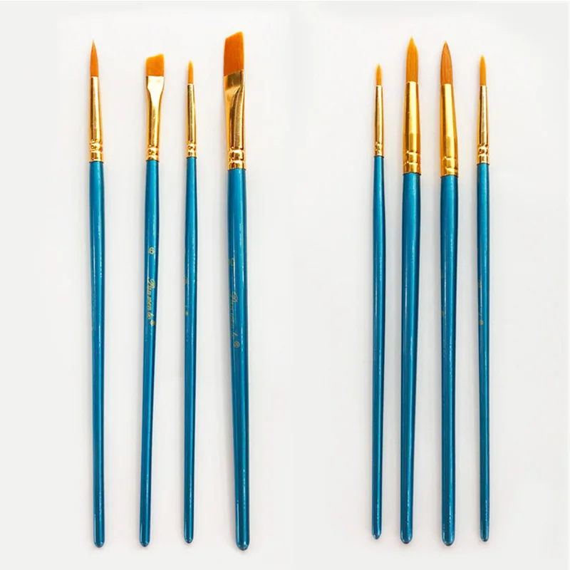 

4Pcs Wooden Handle Aluminum Tube Artist Paint Brush Portable Drawing Pen Oil Painting Brushes Drawing Art Supplie Nylon Hair