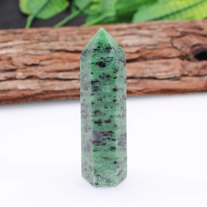 

Crystal Natural Red Emerald Hexagonal Prism Decoration Crystal Column Single Tip Ornament Stones and Crystals Healing Crystals