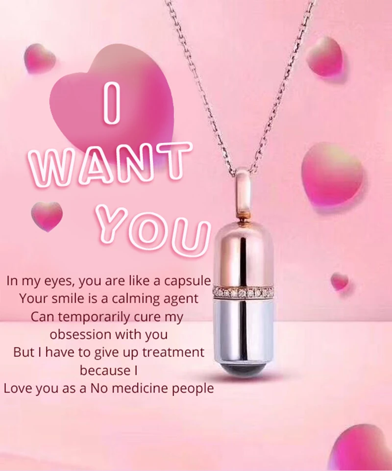 

StrollGirl new 100%925 sterling silver 100 language I love you projection rose gold color pendant necklace wedding fashion gift