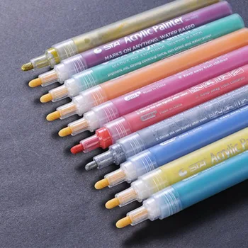 

12Pcs Marker Water Paint Marker Brush Pen Permanent Drawing DIY Photo Album Glass Paper Color Marker Drawing Gift