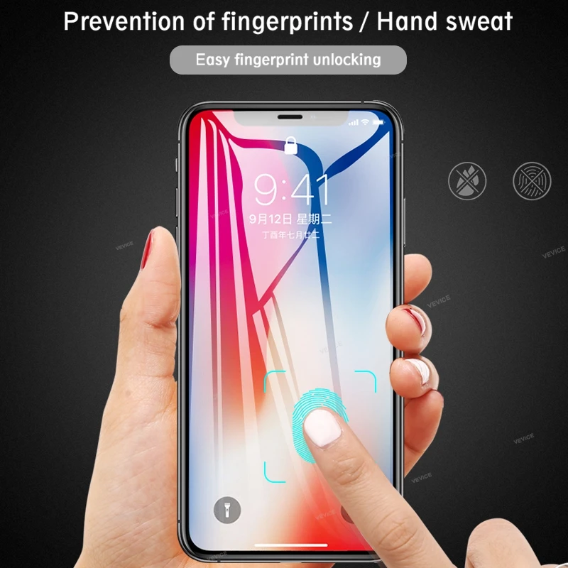 10D полное покрытие закаленное стекло для iPhone X XS Max Xr 11 Pro Max 6 6S 7 8 Plus защита экрана против отпечатков пальцев закаленное стекло