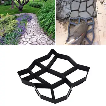 

Irregular Shape 36*36 Driveway Cement Mold Paving Mold Durable Sturdy Stone Pavement Concrete Mold DIY Stepping Black