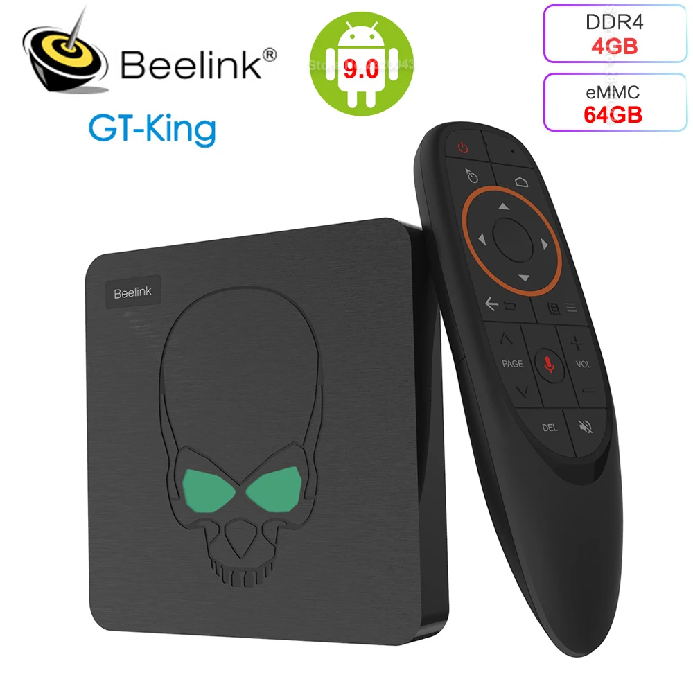 

Beelink GT King Amlogic S922X Smart Android 9.0 TV Box 4GB DDR4 64GB ROM 2.4G 5G WiFi 1000M LAN Bluetooth 4.1 4K HD Media Player