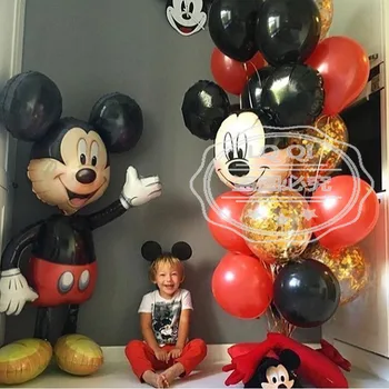 

15pcs 116*64cm Large stand Mickey Minnie Foil Balloons Classic Toys inflatable helium balloon birthday balloon party supplies