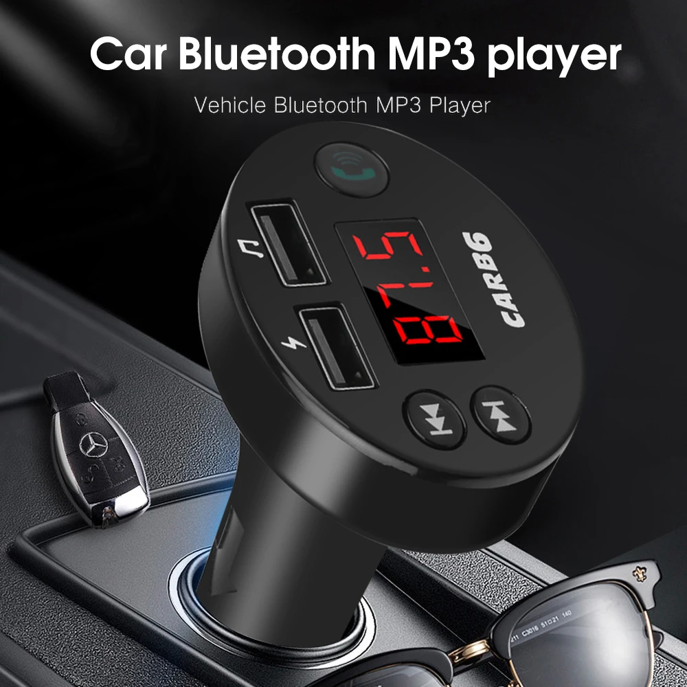 Автомобильный комплект громкой связи 12V~ 24V Автомобильный Bluetooth 5,0 MP3-плеер fm-передатчик TF карта u-диск быстрое двойное USB зарядное устройство для телефона адаптер питания