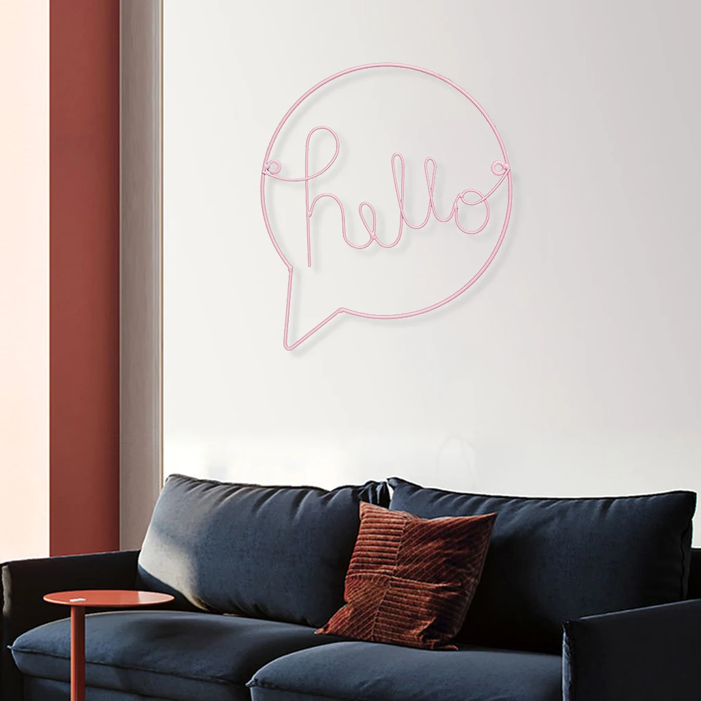 

Nordic Style Hallway Sign Welcome Sign Wall Art Iron Wall Hanging Hello Letters Wall Sticker For Kid Room Hanging Decorations