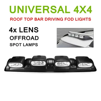 

Universal Roof Top Bar Driving Fog Lights 4 Lens Offroad Spot Head Lamps Front Fog Lamp 12V 55W H3 Bulb Fits for all Vehicles