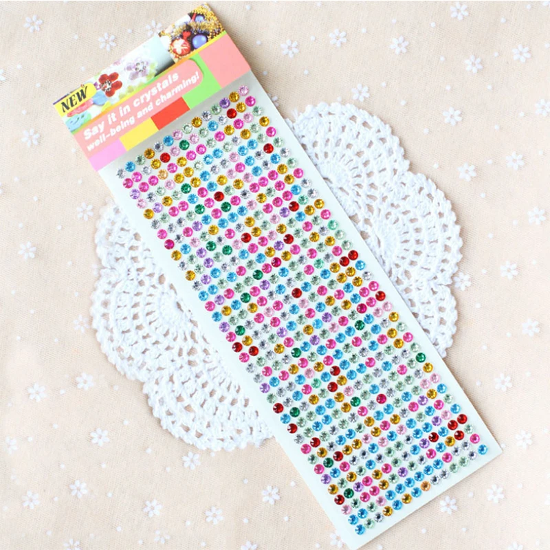 504 шт./компл. 6 мм самостоятельно самоклеящиеся стразы акриловые наклейки для