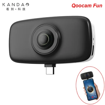 

KanDao QooCam Fun 360 4K Camera with Wide Angle and Fish-Eyes Lens Plug and Play Camera for USB-C Android Phone Live Vlog Camera