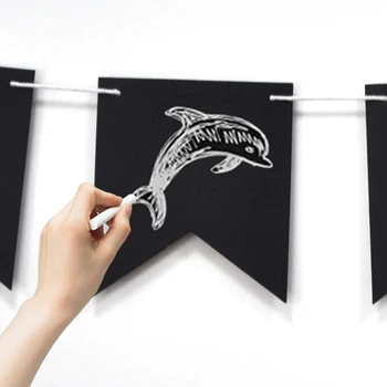 

New DIY Wood Birthday Party Graduation Wall Banner Event Supplies Beautiful Swallowtail Party Bunting Flag Surprise Wall Decorat