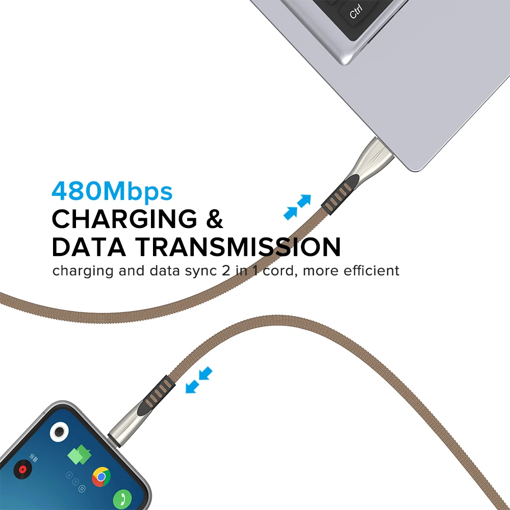 Кабель USB C 2 4 а нейлоновый мобильный телефон шнур для синхронизации данных LG HTC